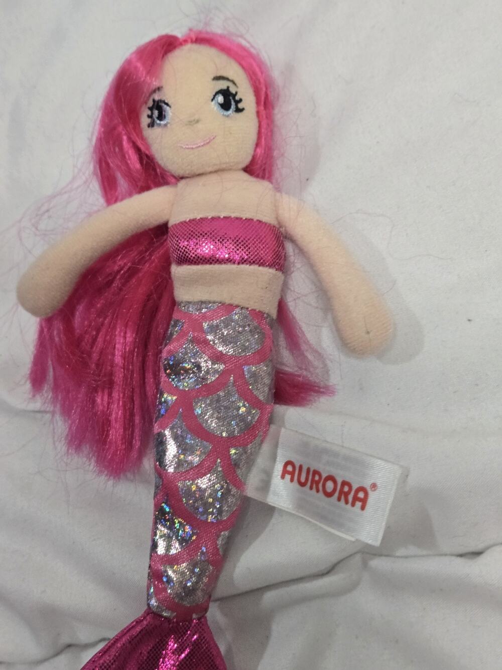 AURORA SEA WORLD PLUSH MERMAID TOY PINK SPARKLES TOY 4" STUFFED